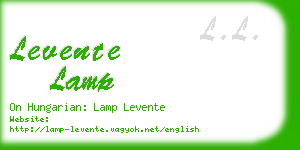 levente lamp business card